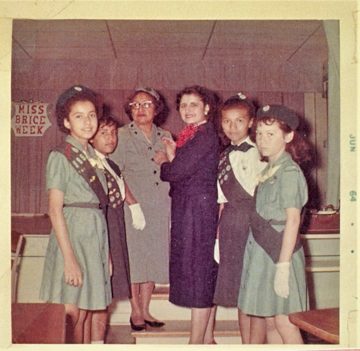Cecilia Moreno with Girl Scout troop, Margil Elementary, Courtesy of Beatrice Moreno