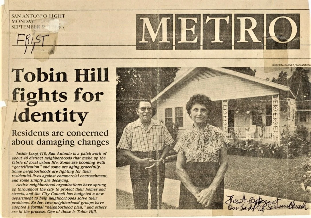 Cecilia Moreno fights for Tobin Hill's identity, September 9, 1986, Courtesy of Beatrice Moreno