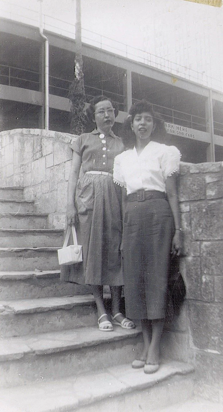 Lola, with one of her many work friends. Photo courtesy of María A. De la Cruz