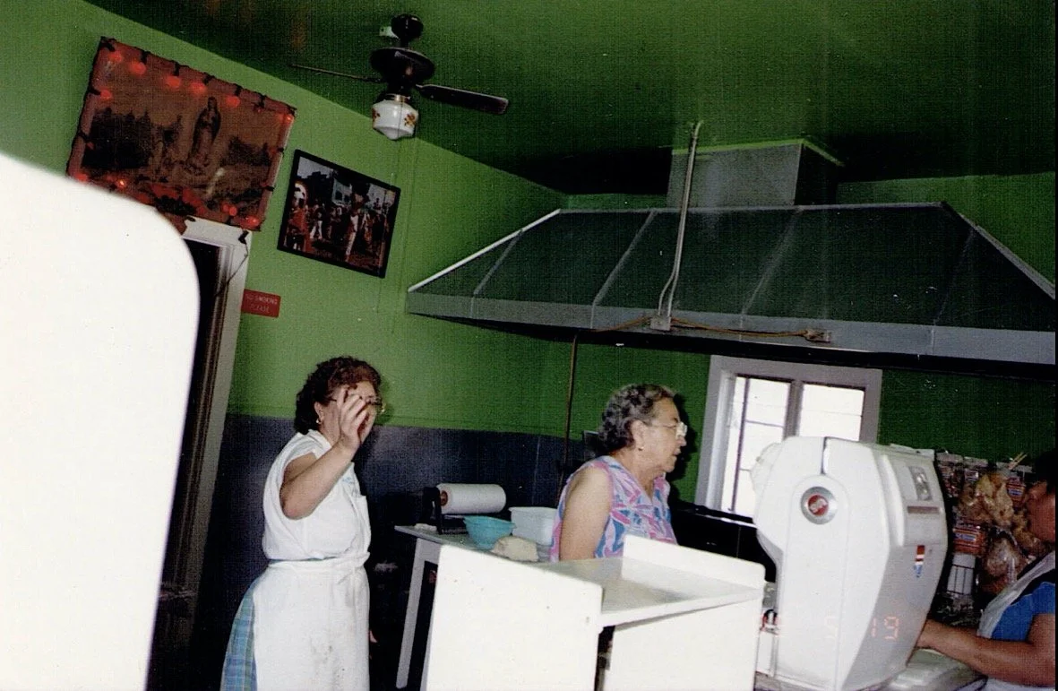 Angelica and Lola inside the molino. Photo courtesy of María A. De la Cruz