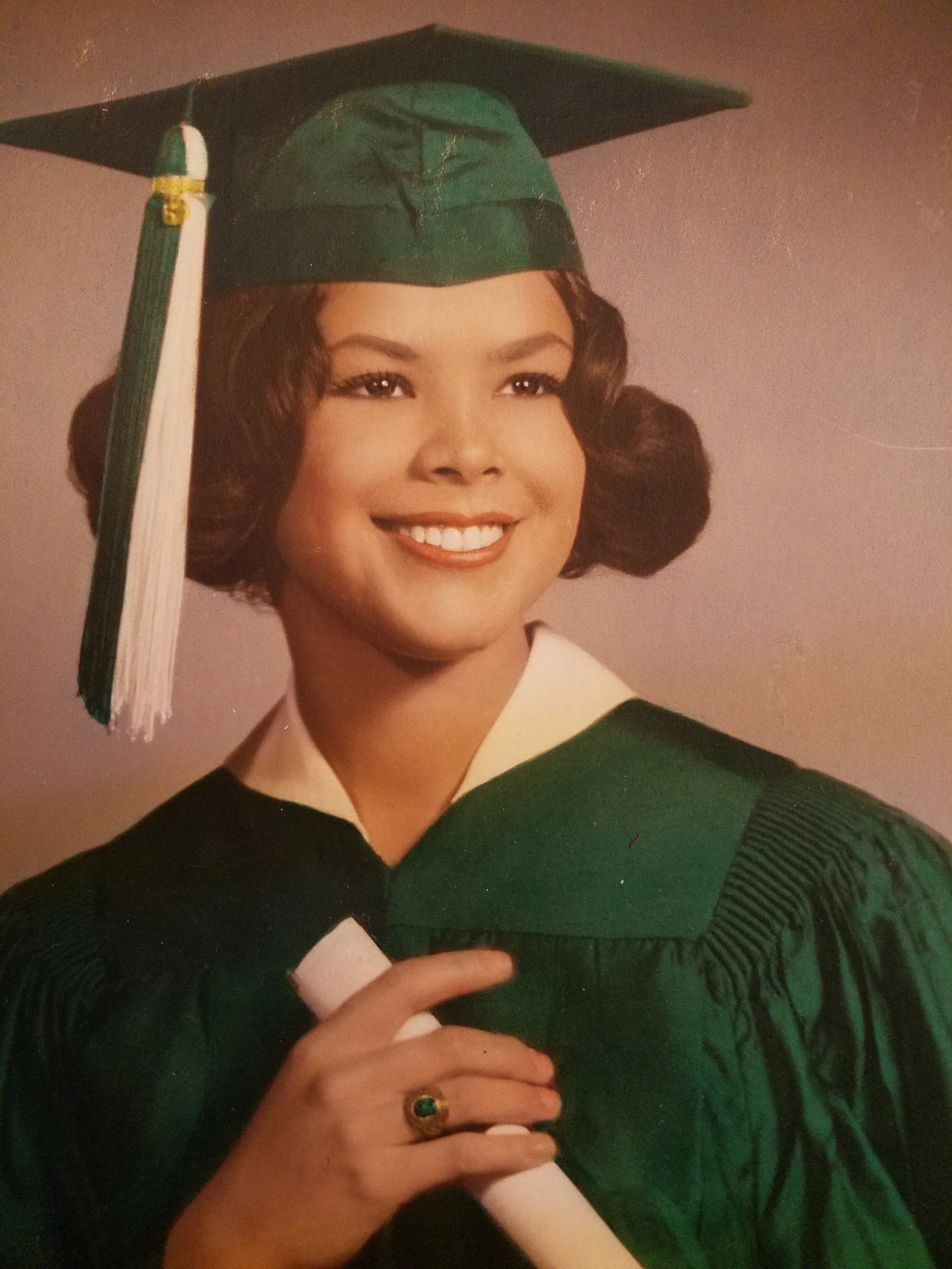 Gloria's Graduation from Kennedy High School, 1967. Photo courtesy of Gloria G. Rodriguez. Not to be republished without her permission.