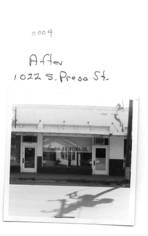New site of English Printing Company at 1022 S. Press, Courtesy Gene Morales 