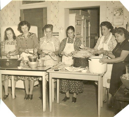 Sebastiana at a 1940s tamalera fundraiser for Christ the King Church, "The Church That Tamales Built", Courtesy of María Antonietta Berriozábal 