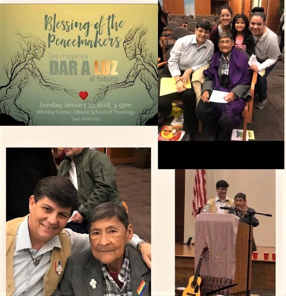 Nickie Valdez was honored as a San Antonio Peace Laureate in 2018, The Blessing of the Peacemakers, sponsored by the peaceCENTER, San Antonio, Texas, 2018