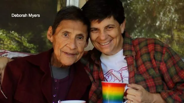 Nickie and Deb enjoying their front porch, one of their favorite places, undated