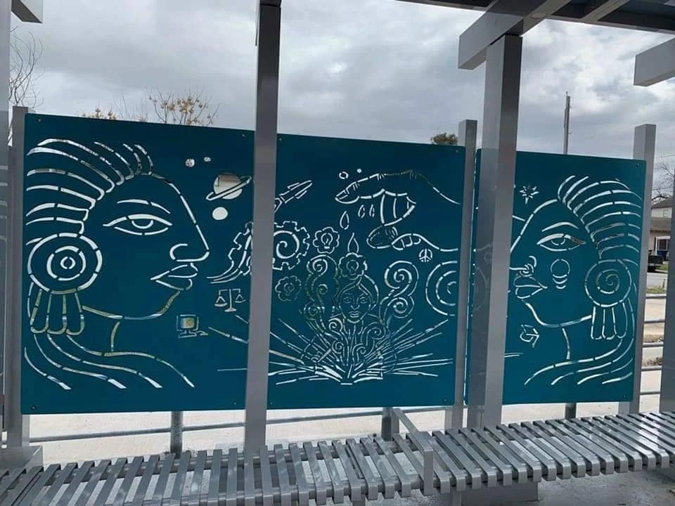 Rodíguez's design for VIA bus stop, Courtesy of Mary Agnes Rodríguez 