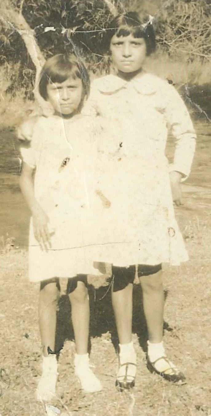 Olivia Sánchez Zamarripa and sister, undated, Courtesy of Ramón  Vasquez
