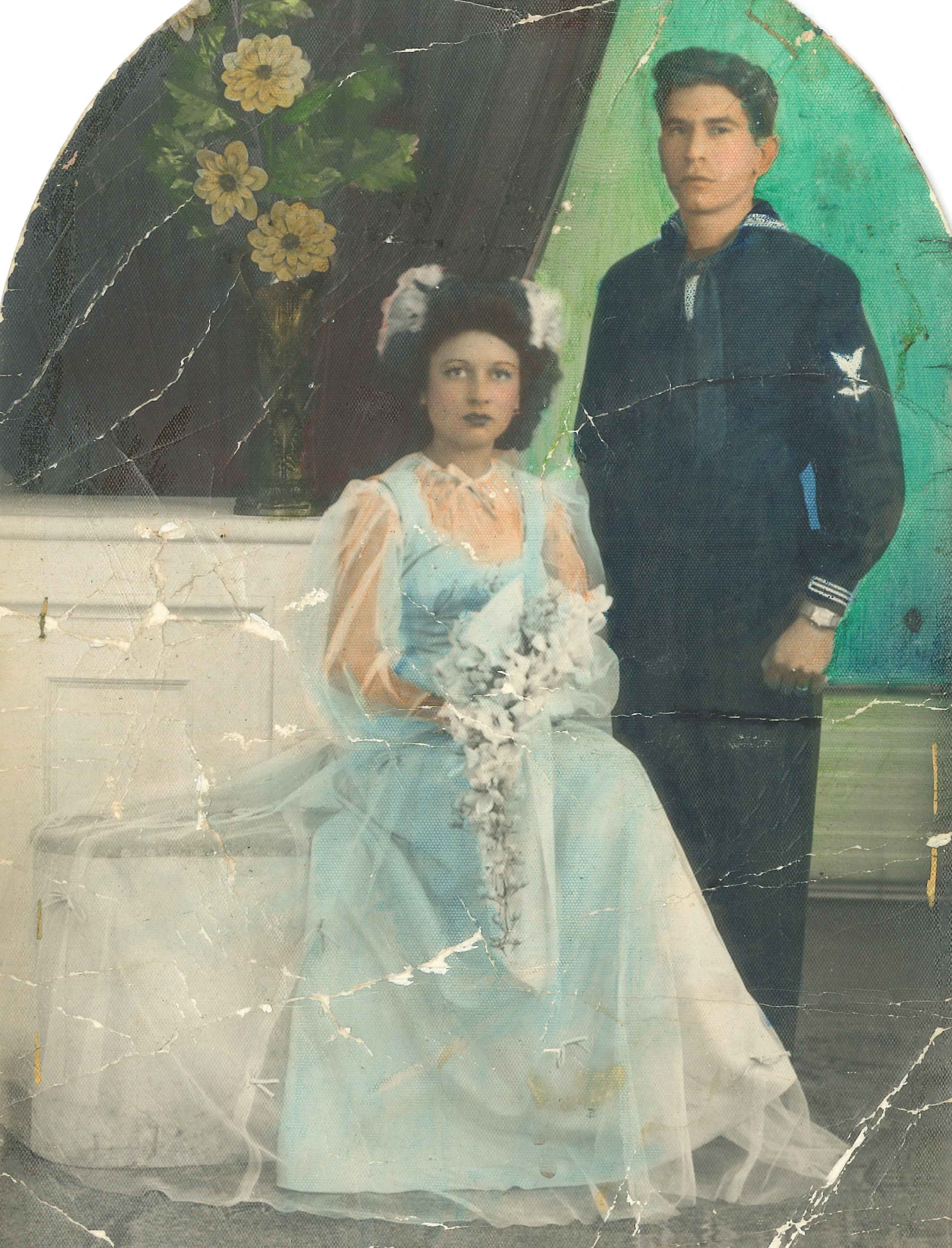 Olivia Sánchez Zamarripa and her husband, Ramón Vasquez, wedding day, undated, Courtesy of Ramón Vasquez
