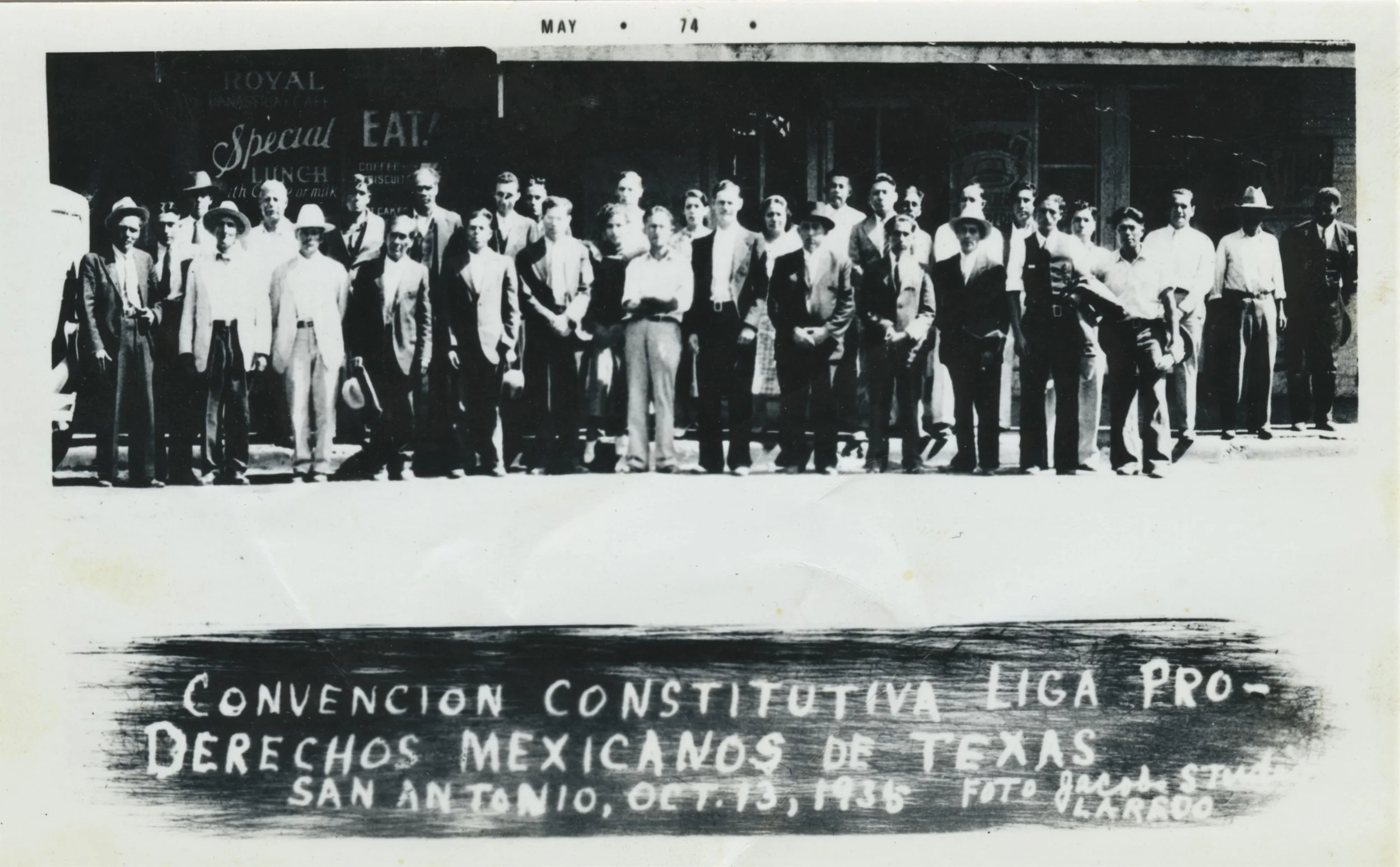 Manuela Solís Sager, Convención Constitutiva Liga Pro-Derechos Mexicanos de Texas, San Antonio, 1935 or 1936, Courtesy Esperanza Peace and Justice Center, San Antonio, Texas