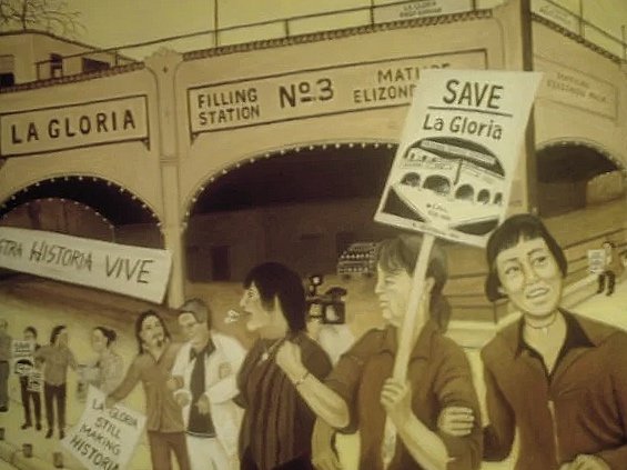 Rodríguez's painting of the protest to save La Gloria, c 2003. Courtesy of Mary Agnes Rodríguez