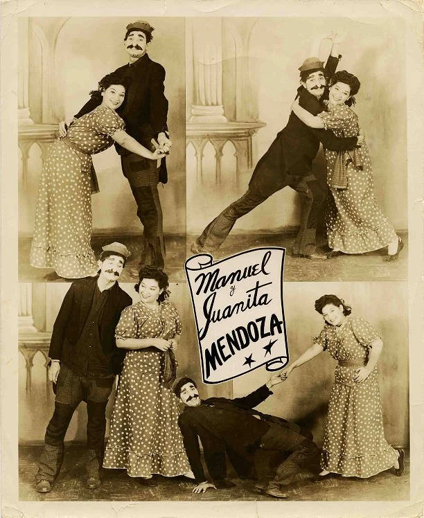  Manuel and Juanita Mendoza, A promotional photograph of Manuel and Juanita Mendoza, the brother and sister of Lydia Mendoza, taken from their comedy act. 