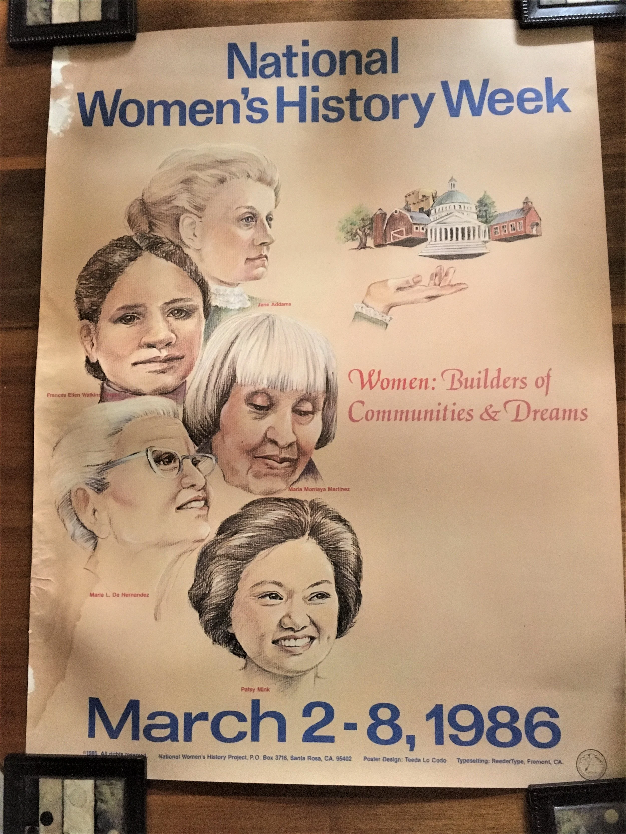 Hernández appeared in a 1986 poster (National Women's History Project, Santa Rosa, California). 