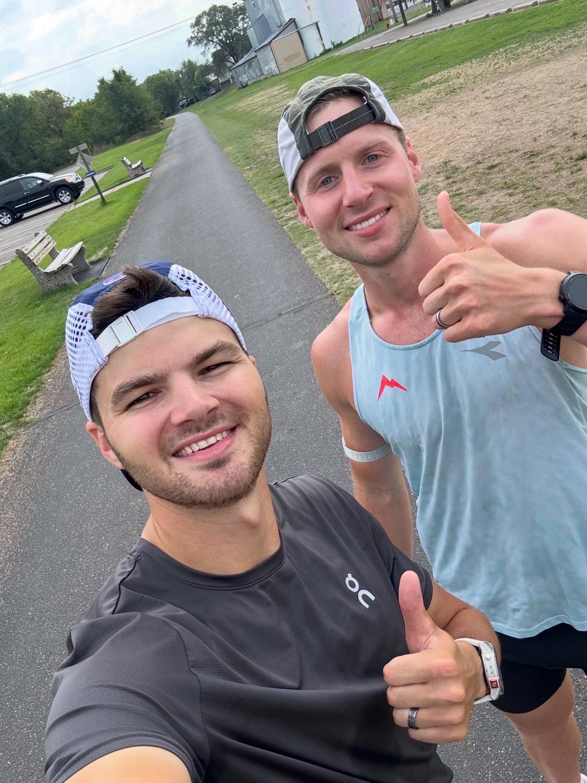 Life is mostly a point to point route, but some roads come full circle! Elementary school classmates turned JTR teammates, Ethan and I caught up on as much of the 15 years since 6th grade as possible in 12 miles. You really never know who might join 