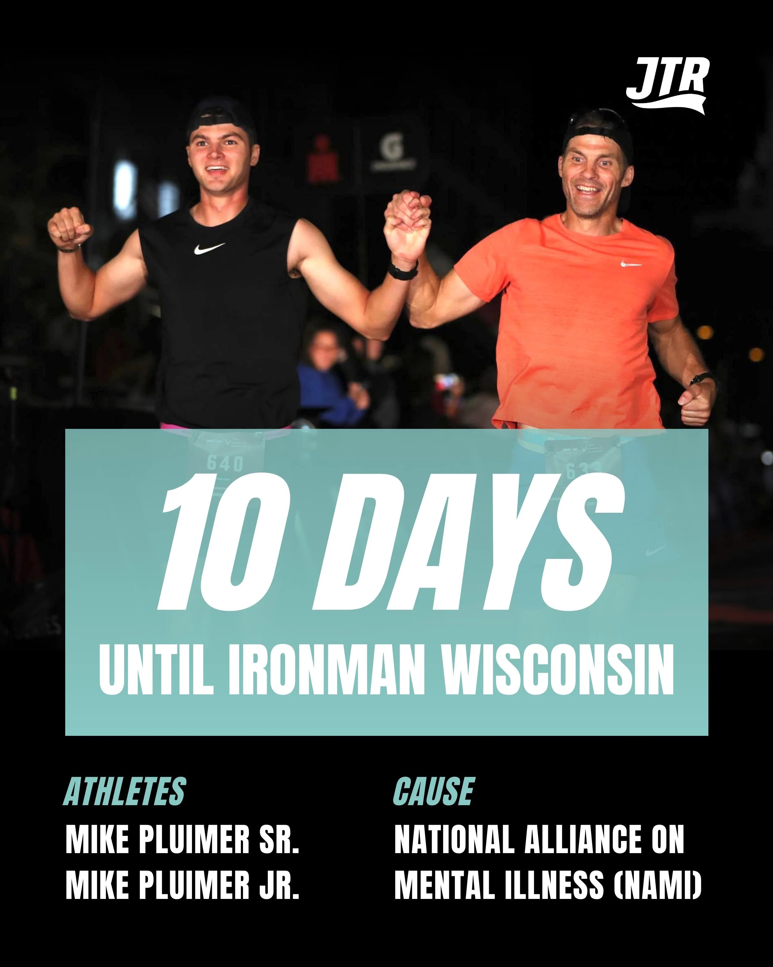 Dad and I crossed the Ironman Wisconsin finish line together three years ago. It was my first Ironman. This time around in Wisconsin, we&rsquo;re racing separately &mdash; but united by the same course and cause.

We are racing for NAMI. You can lear