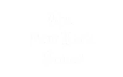 The New York Times logo with white text on a black background.