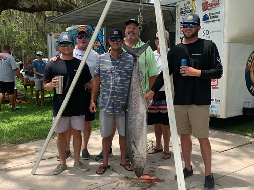Kingfish Shootout Fishing Tournament showing fishermen and their kingfish.