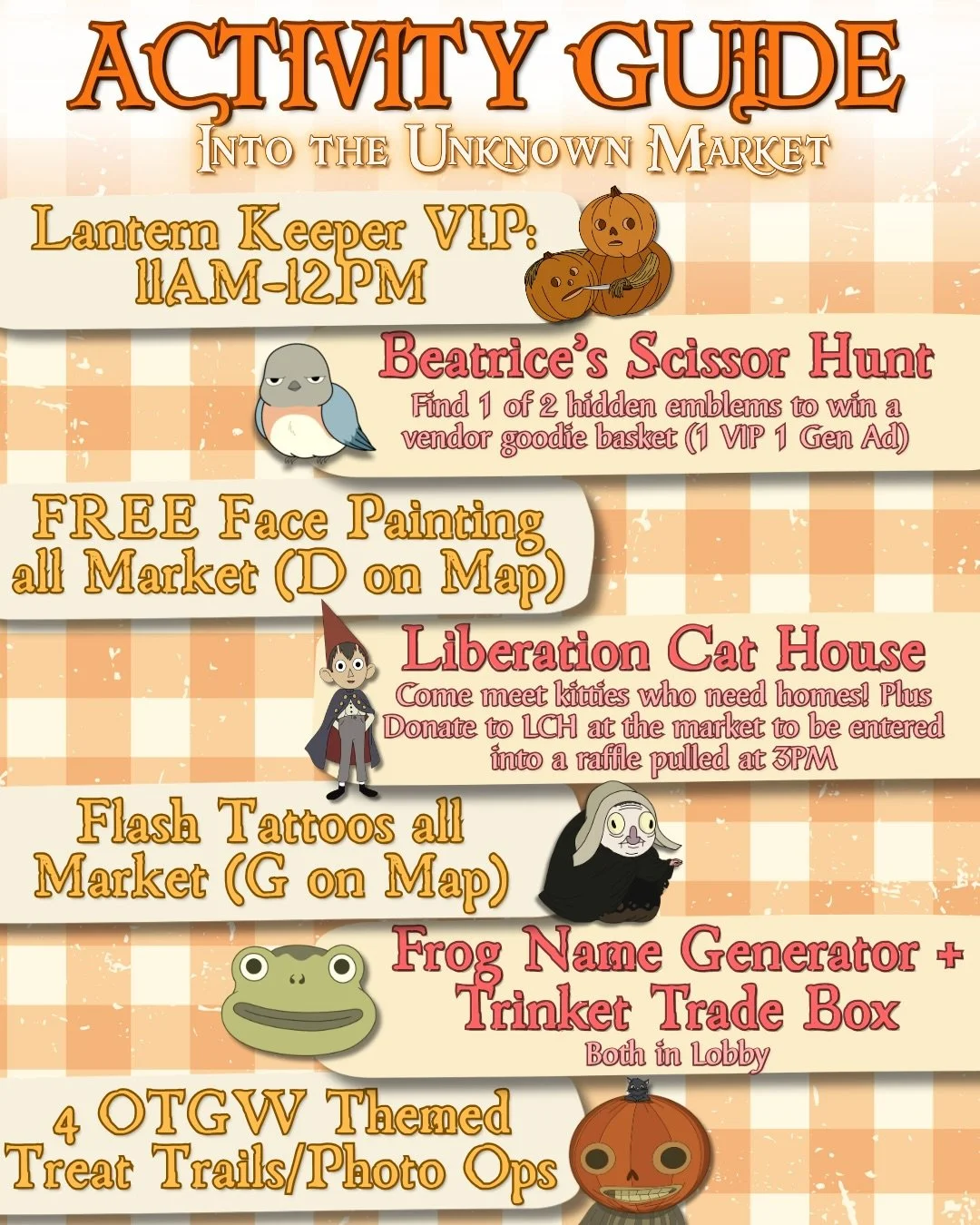 Come out to the Into the Unknown Market and Fall Festival!

🚨Shop 70+ Vendors &amp; when you get 6 stamps for 6 purchases, on your passport (pick up at check in) you get an EXCLUSIVE MYSTERY KEYCHAIN🐸

SO many FREE Activities will be available ALL 