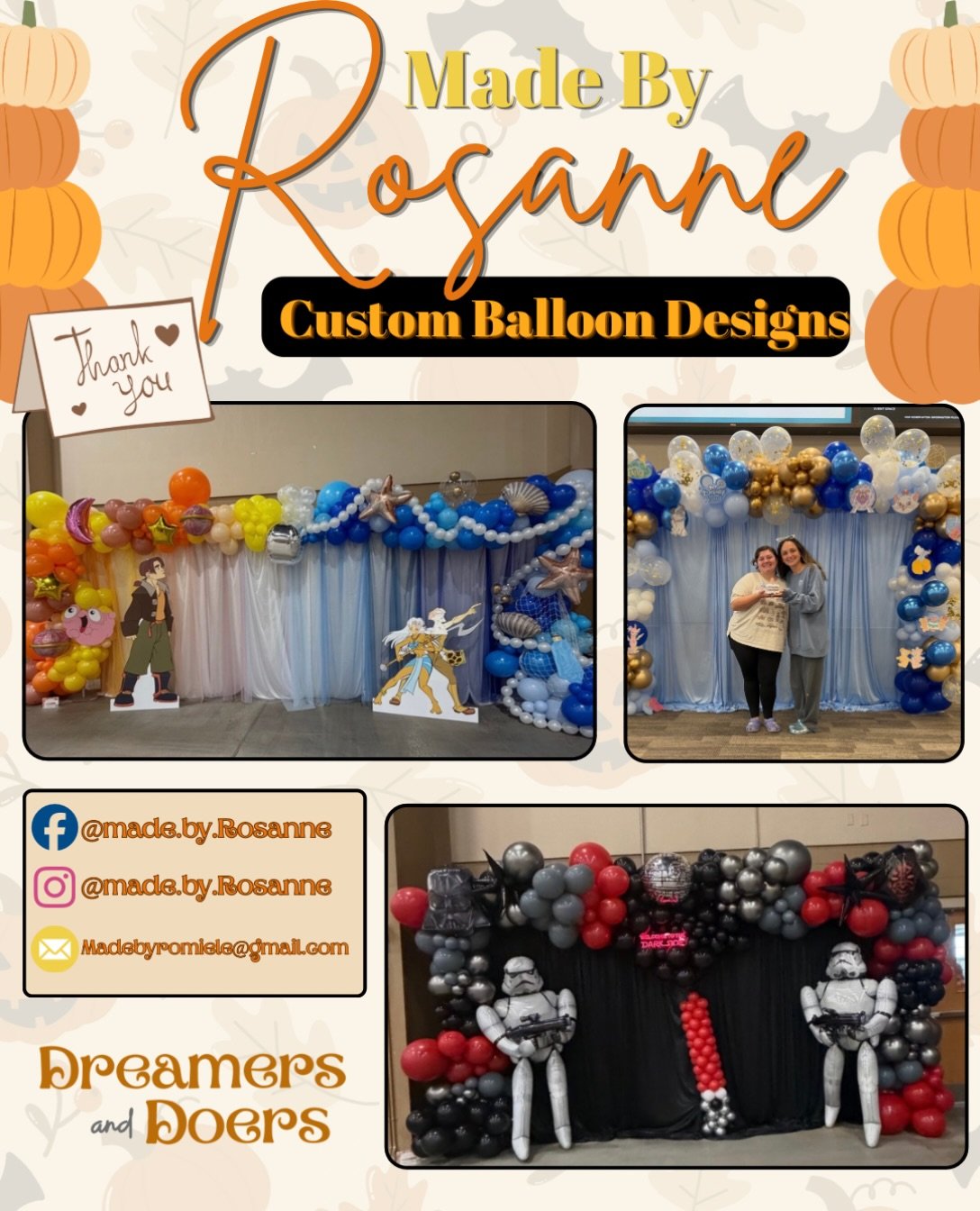 We are proud to partner with @made.by.rosanne for our market photo ops!

Make sure to give Rosanne a follow and come out October 18th to see her incredible balloon art 🎈🎃🍂

Thank you @made.by.rosanne for all you do for us! We love partnering with 