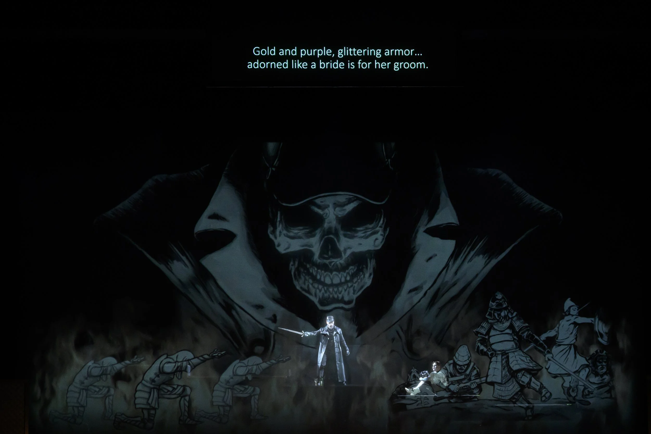 Harlekin in Der Kaiser von Atlantis - Viktor Ullmann (Ryan McKinney as Death)