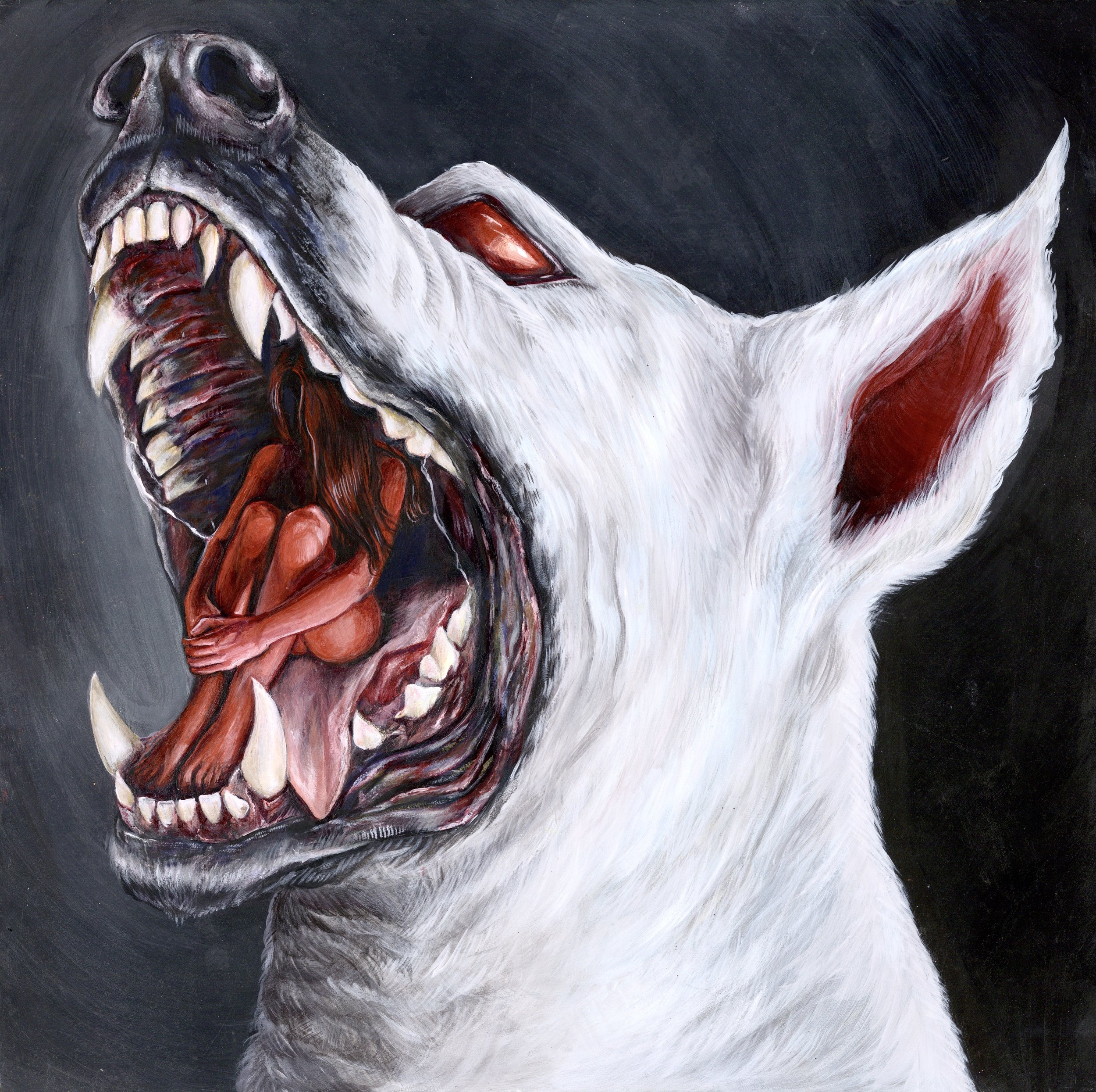 "Deep Bite" - 16 x 16" acrylic on wood panel