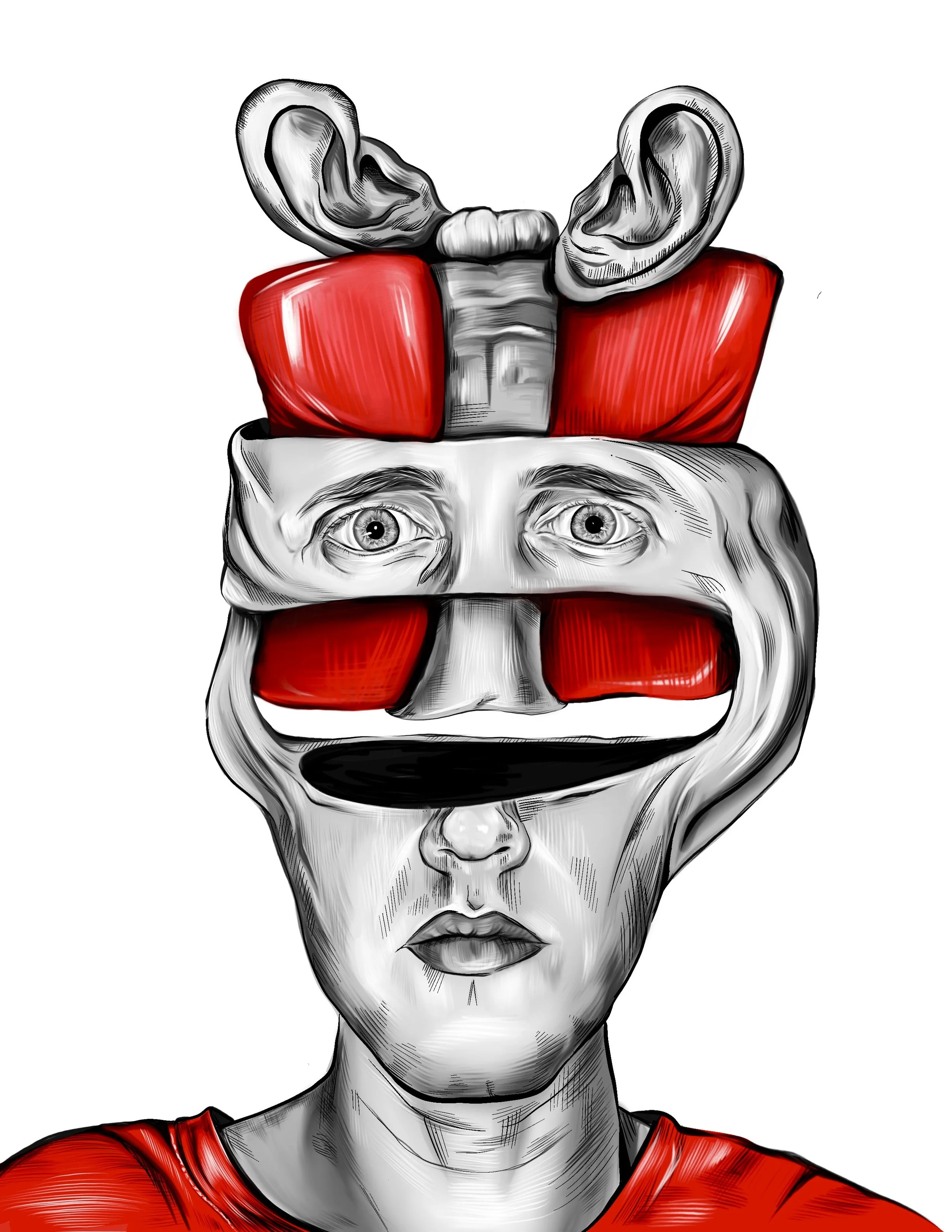 "Wrap Your Head Around It"- digital (interior in Who Let the Cat Out of the Bag: an illustrated book of idioms)