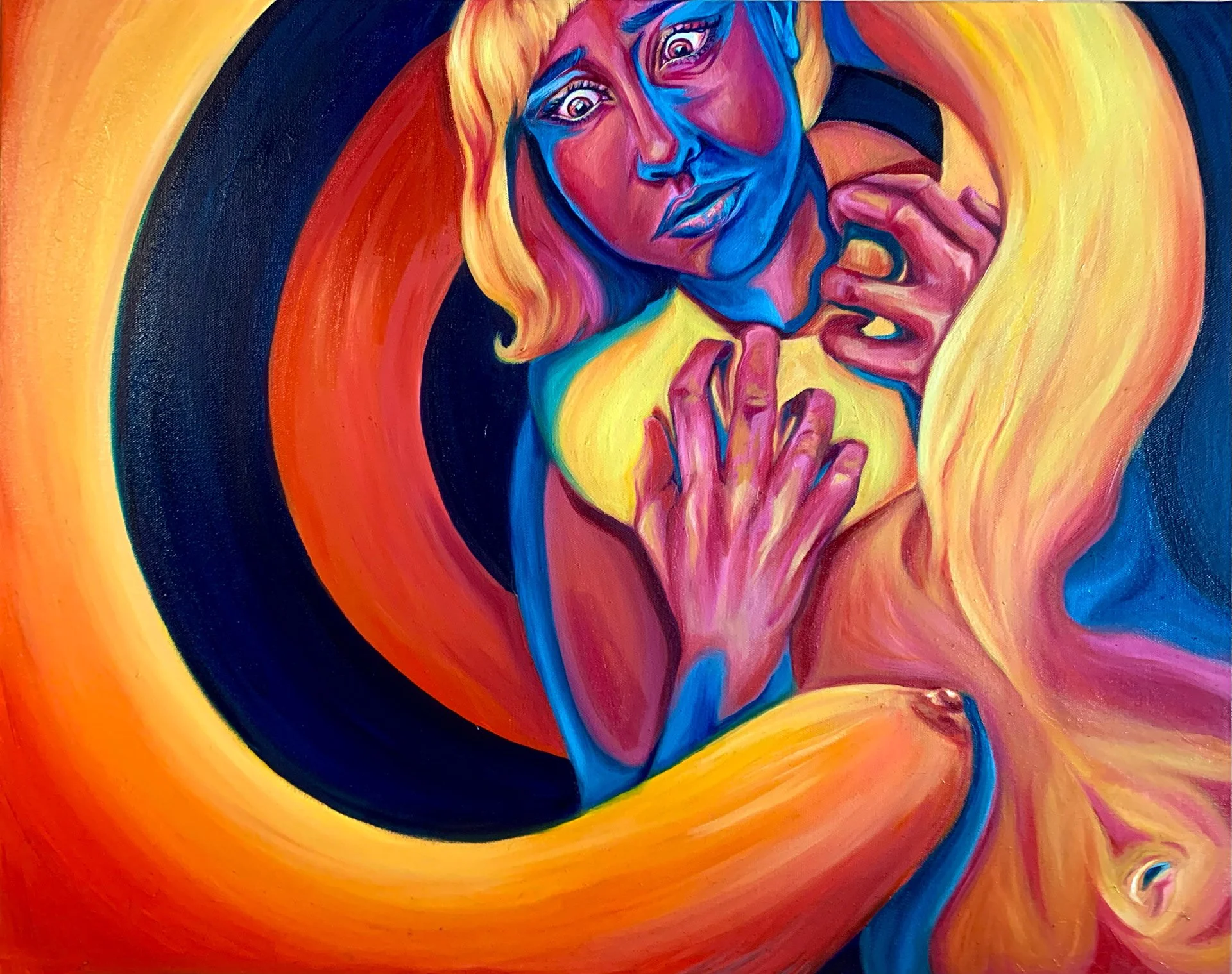 "Asphyxiate" - 30 x 27" oil on canvas 