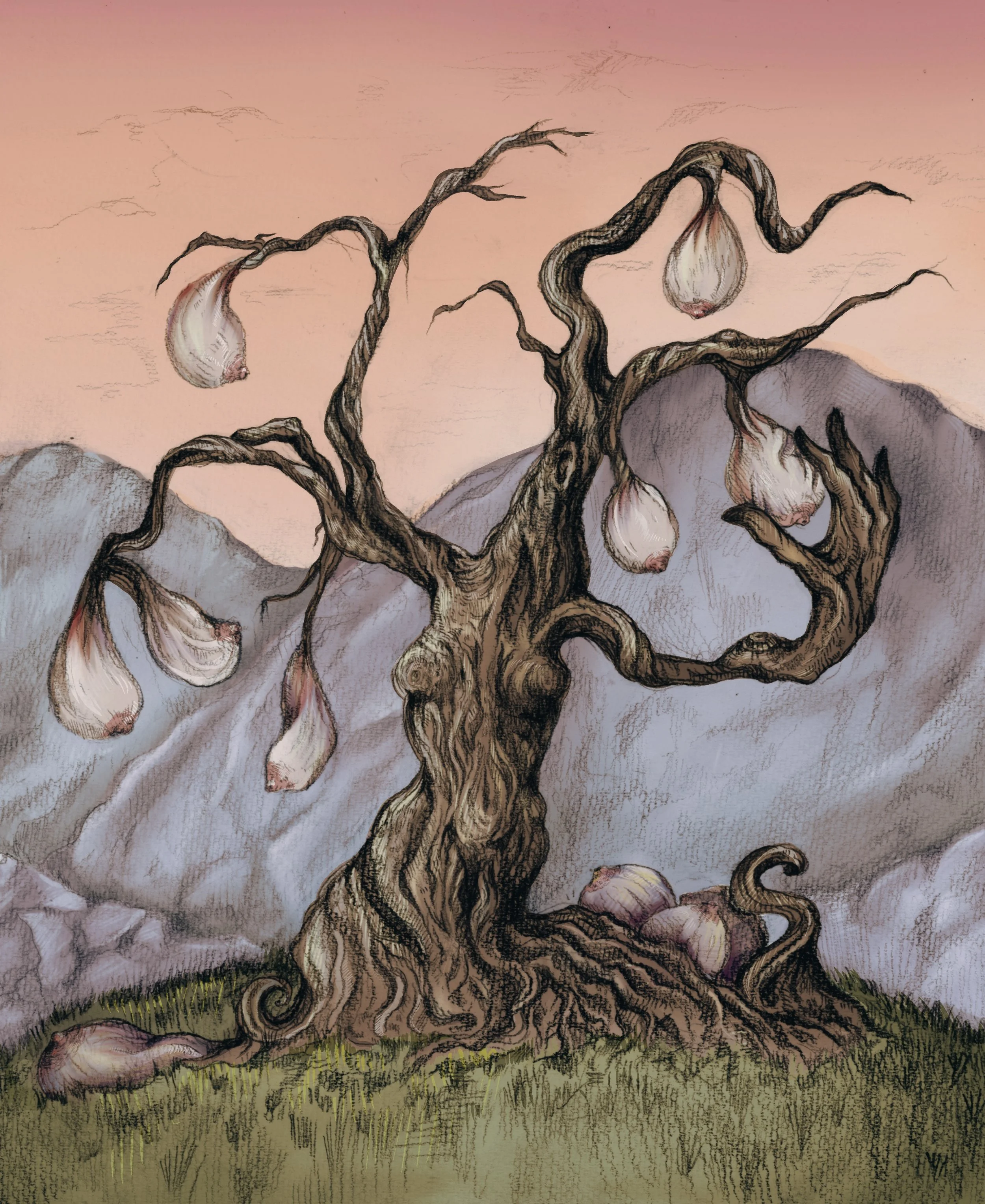 "The Giving Tree" - drawn in pencil, colored digitally 