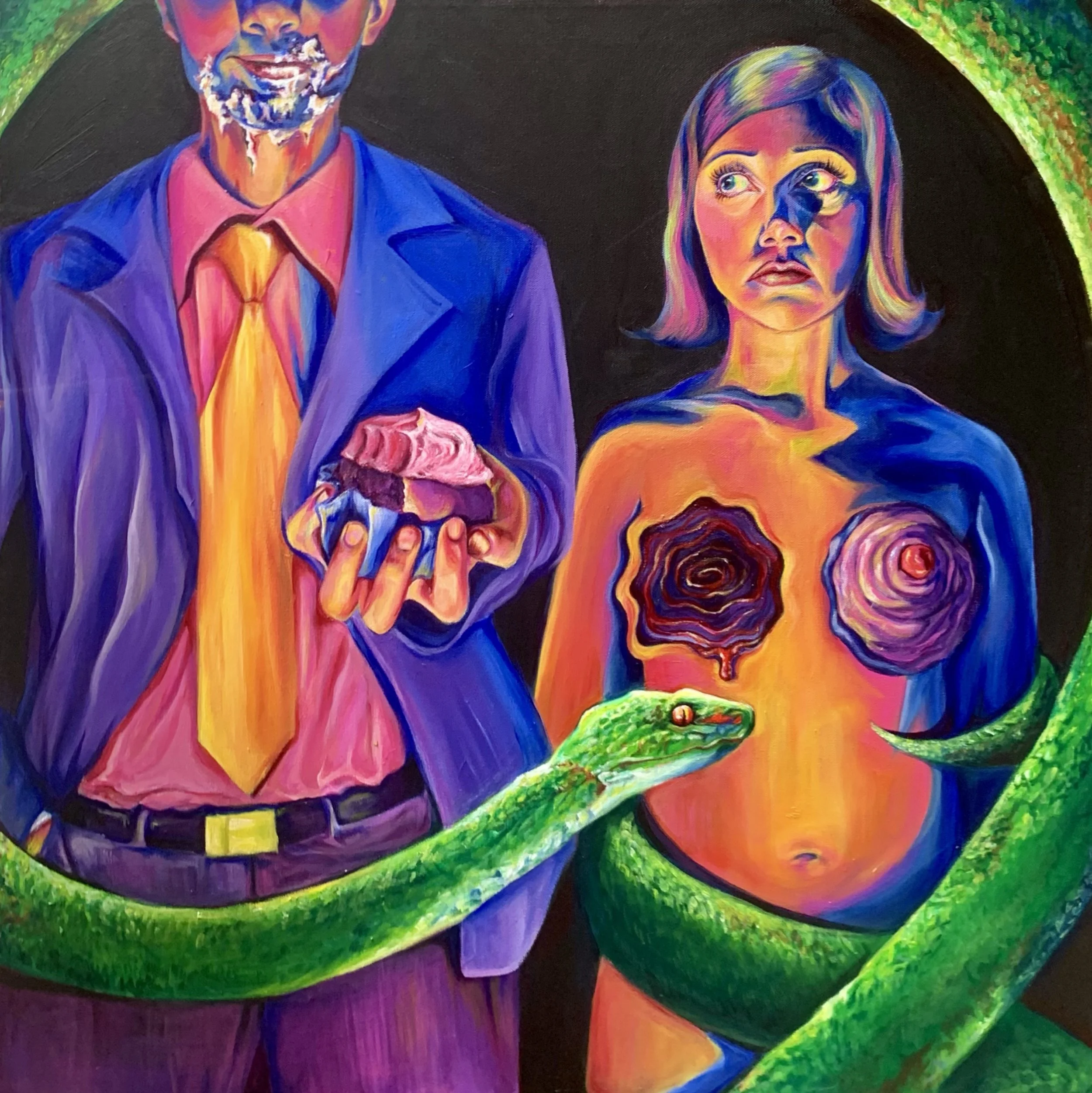 "Insatiable" - 30 x 30" acrylic on canvas