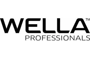Wella Professionals black and white logo with the words 'Wella Professionals' in bold.