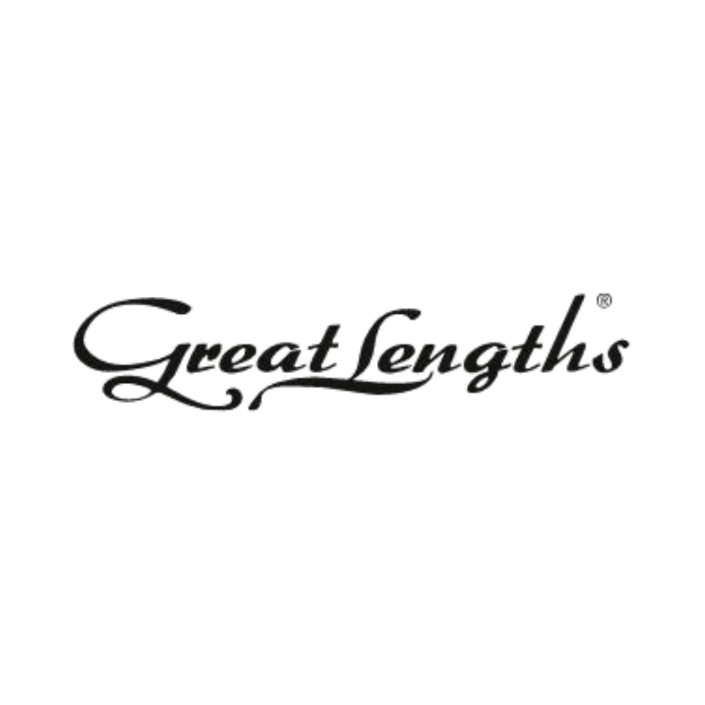 The image features a dark background with the phrase 'Great Lengths' written in elegant cursive font at the bottom, and the words 'Your Hair Extension Expert' in a simple sans-serif font above.