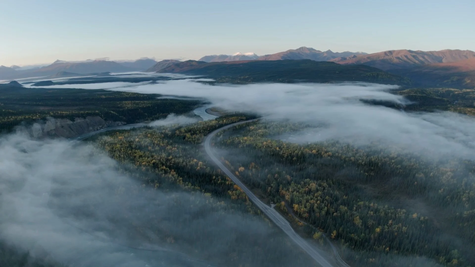 Aerial image of Alaska Mountains