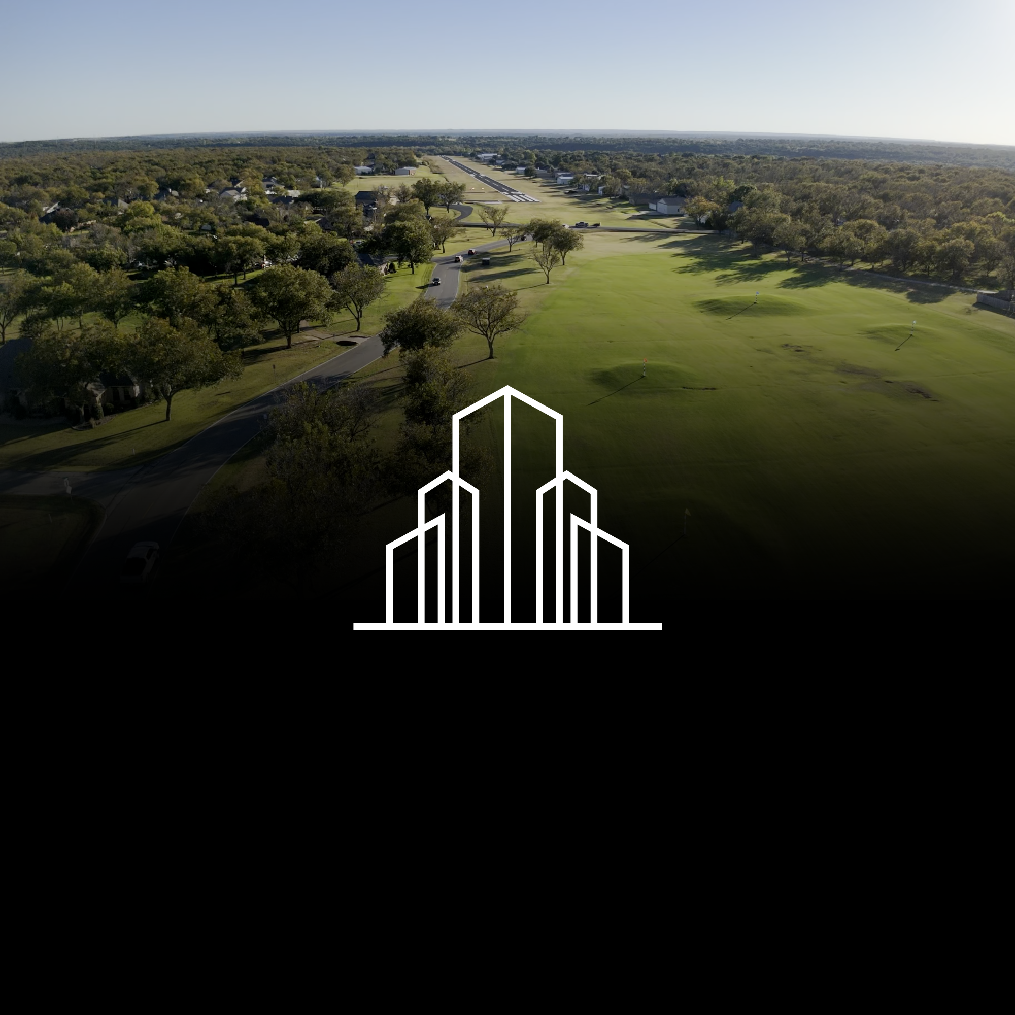 Aerial view of a Texas golf course and residential development filmed by Texas Motion Pictures.