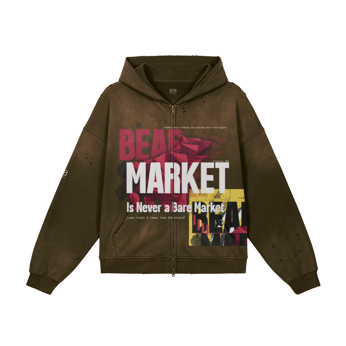 Unisex Bear Market Zipped Hoodie