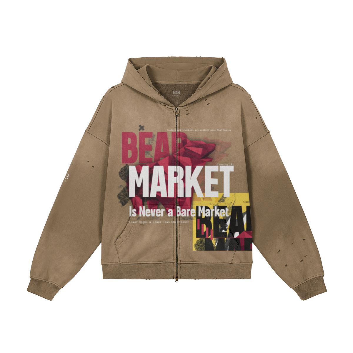 Unisex Bear Market Zipped Hoodie