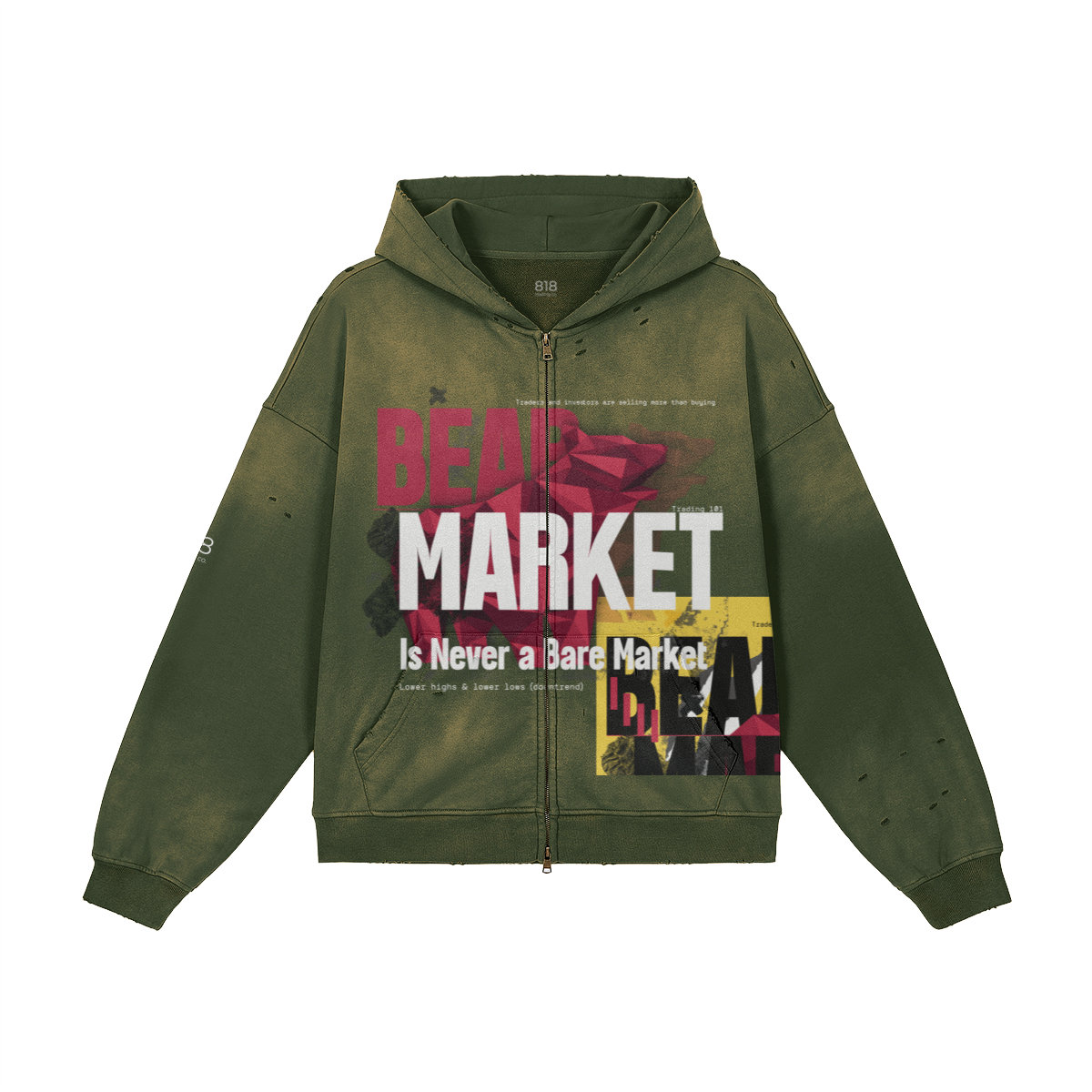 Unisex Bear Market Zipped Hoodie