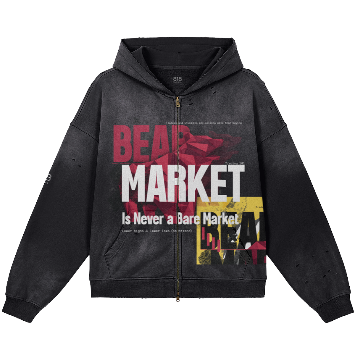 Unisex Bear Market Zipped Hoodie