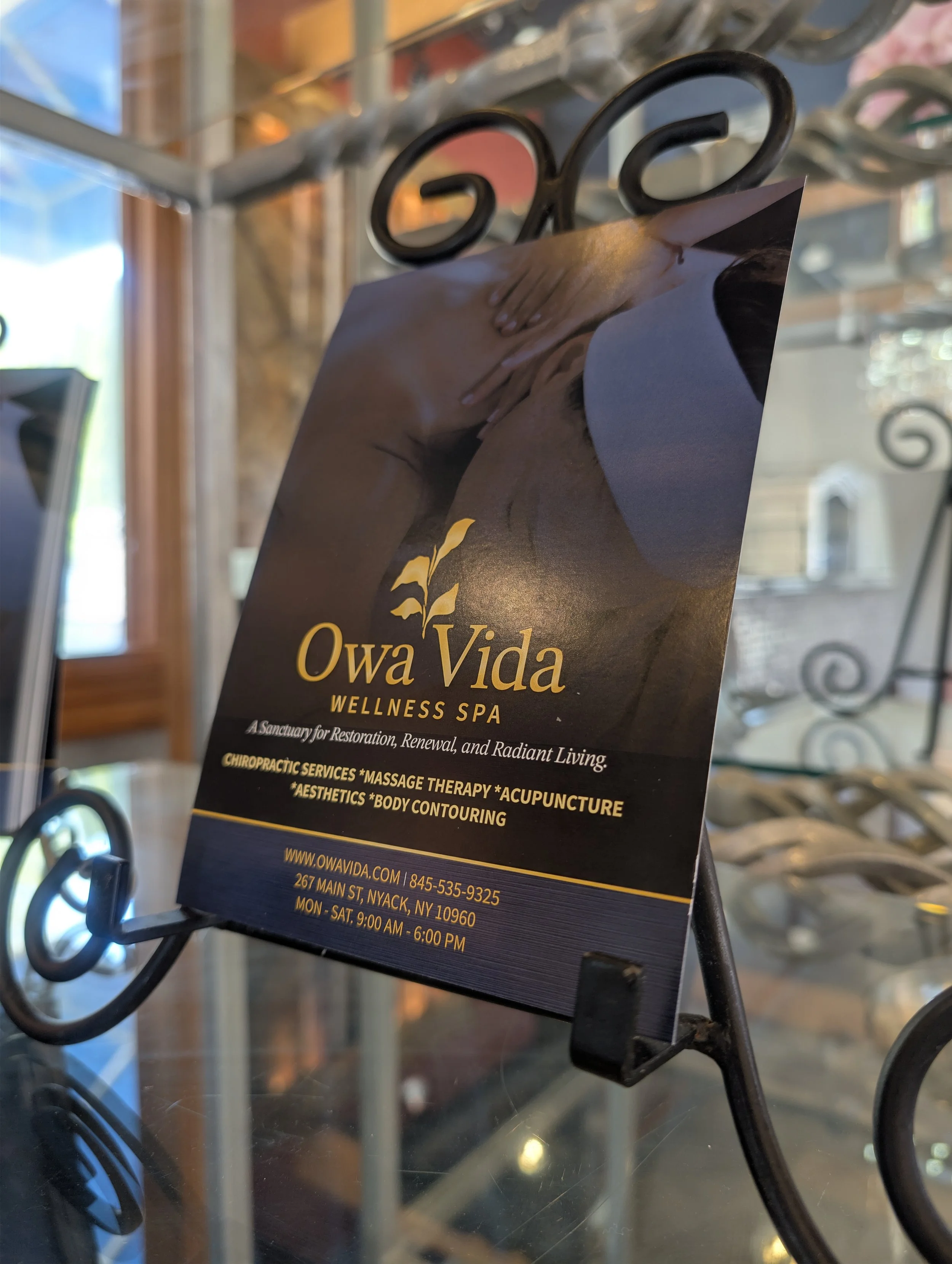 Owa Vida promotional take away materials