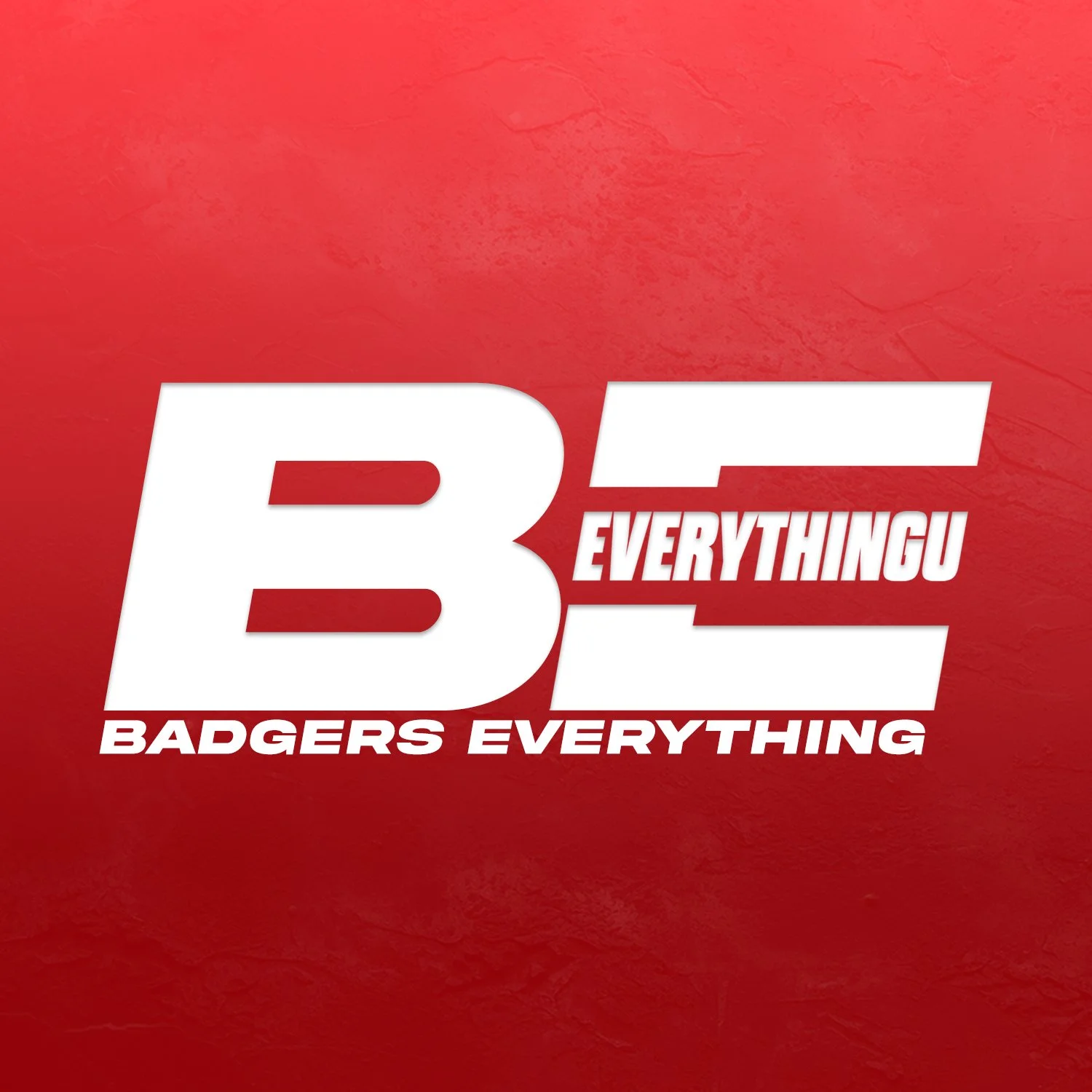Red background with white text reading 'BE EVERYTHING BADGERS EVERYTHING' in a bold, stylized font.