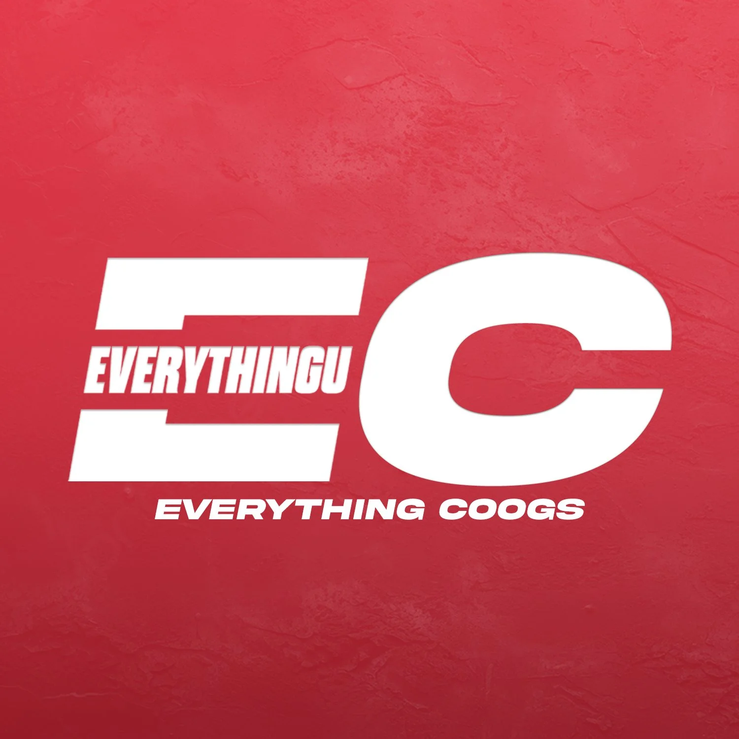 Red textured background with white stylized text reading "E EVERYTHING COOS" and "EVERYTHING" repeated twice with different font styles.