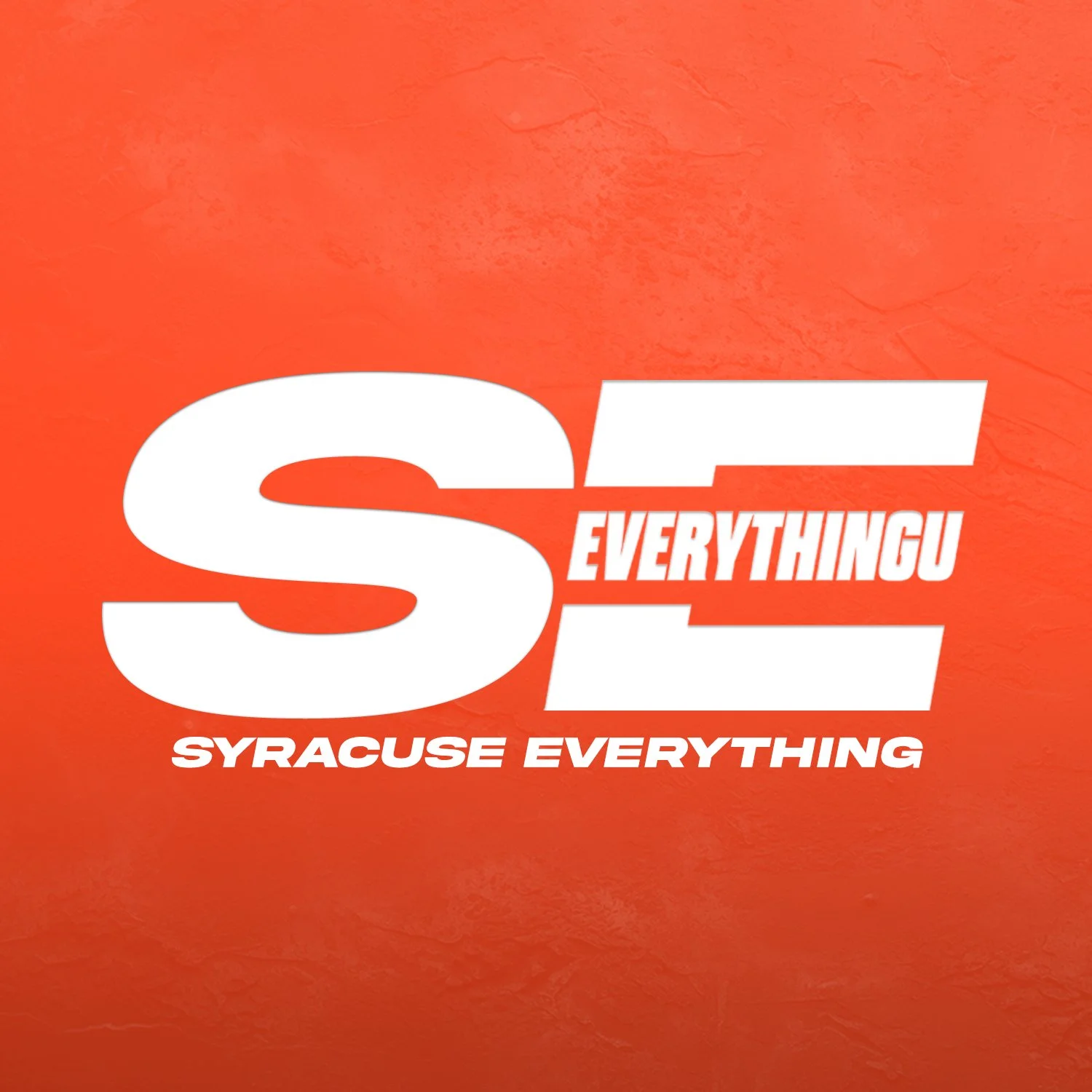 Syracuse Everything logo with large white letter 'S' on an orange background, featuring the words 'EVERYTHING' in smaller white letters across the middle and 'SYRACUSE EVERYTHING' at the bottom.