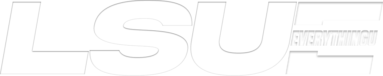 LSU logo with the words 'LSU EVERYTHING' in bold white letters on a black background.