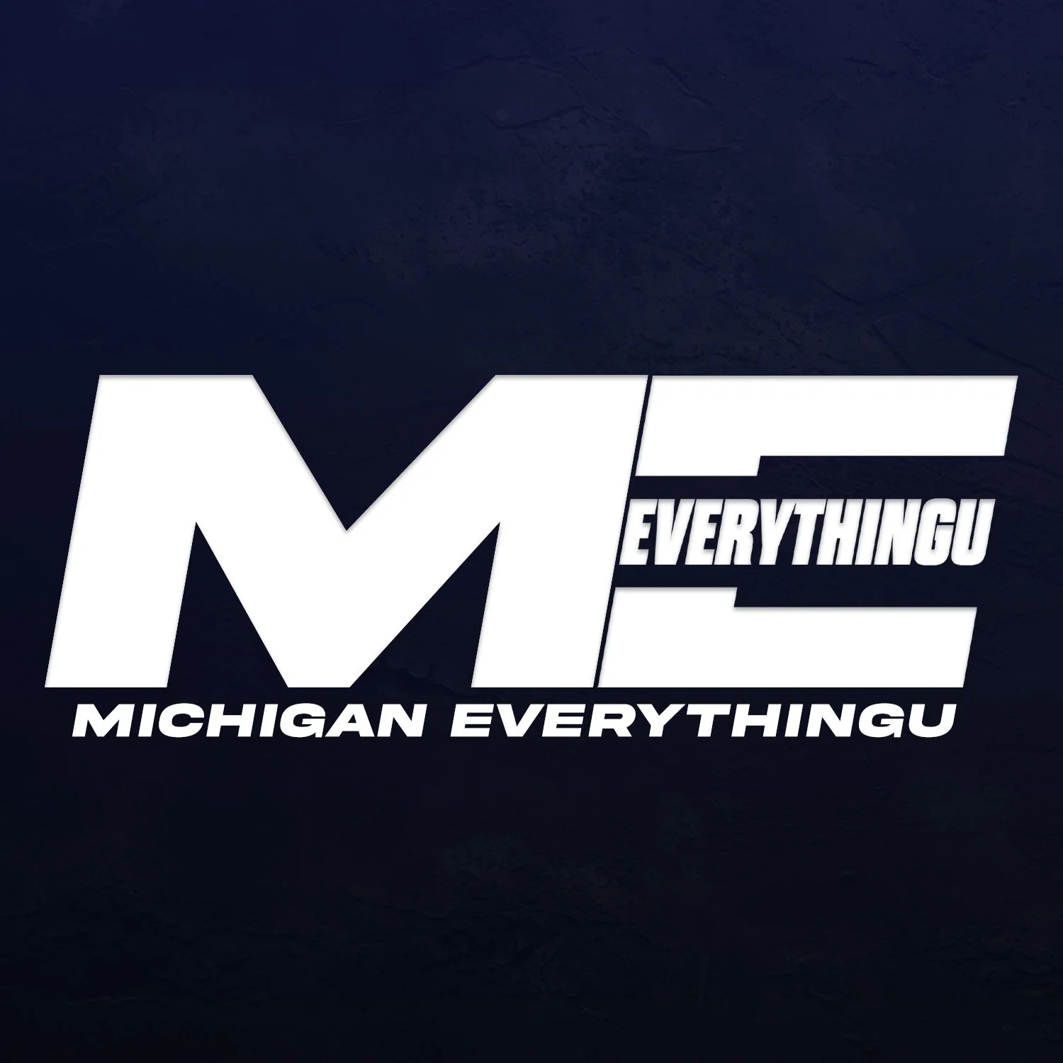 Logo with large white letters 'MC' and smaller words 'EverythingU' and 'Michigan EverythingU' on a dark textured background.