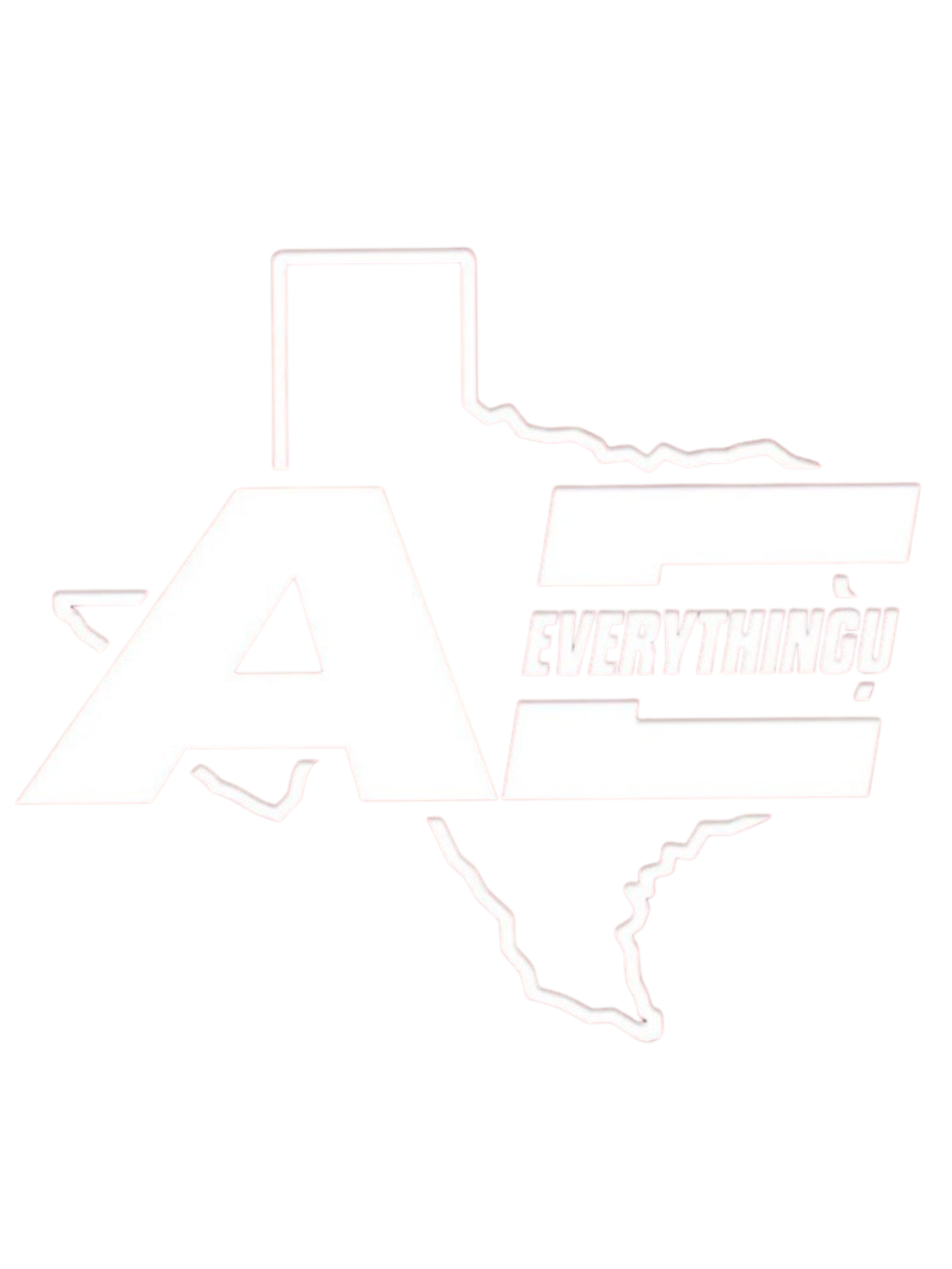 A stylized outline map of Texas overlaid with the word 'WOW!', along with the hashtag '#EVERYTHINGUSA' written beneath it.