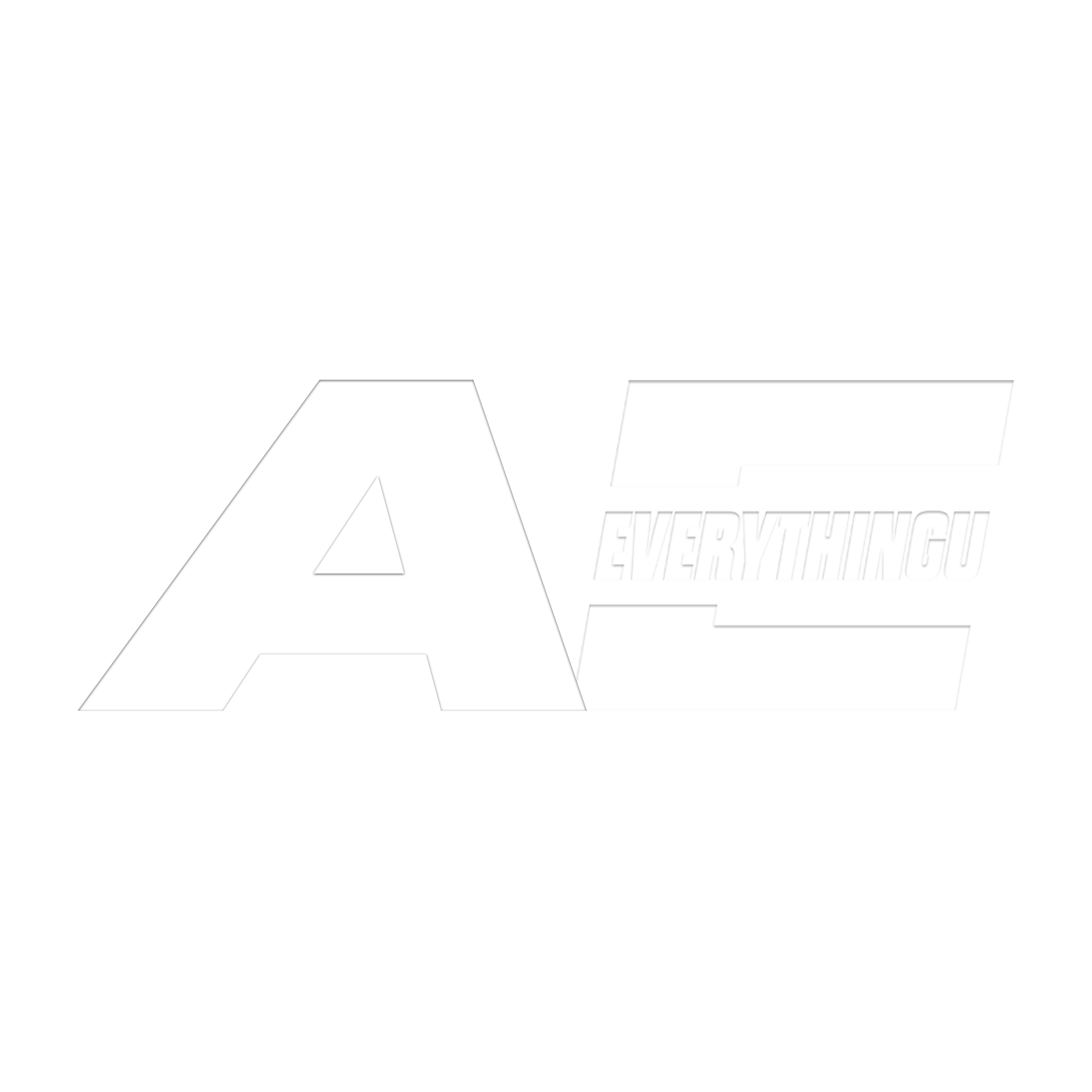 Logo with large stylized letter A and E, with the word 'EVERYTHING' in smaller text across the letter E.