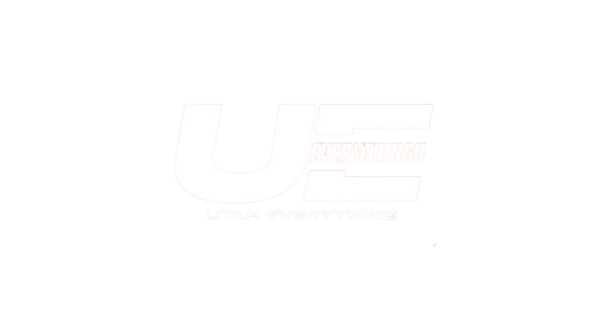 U at the top with the word 'EVERYTHING!' next to it, and 'UTAH EVERYTHING' at the bottom in stylized text.