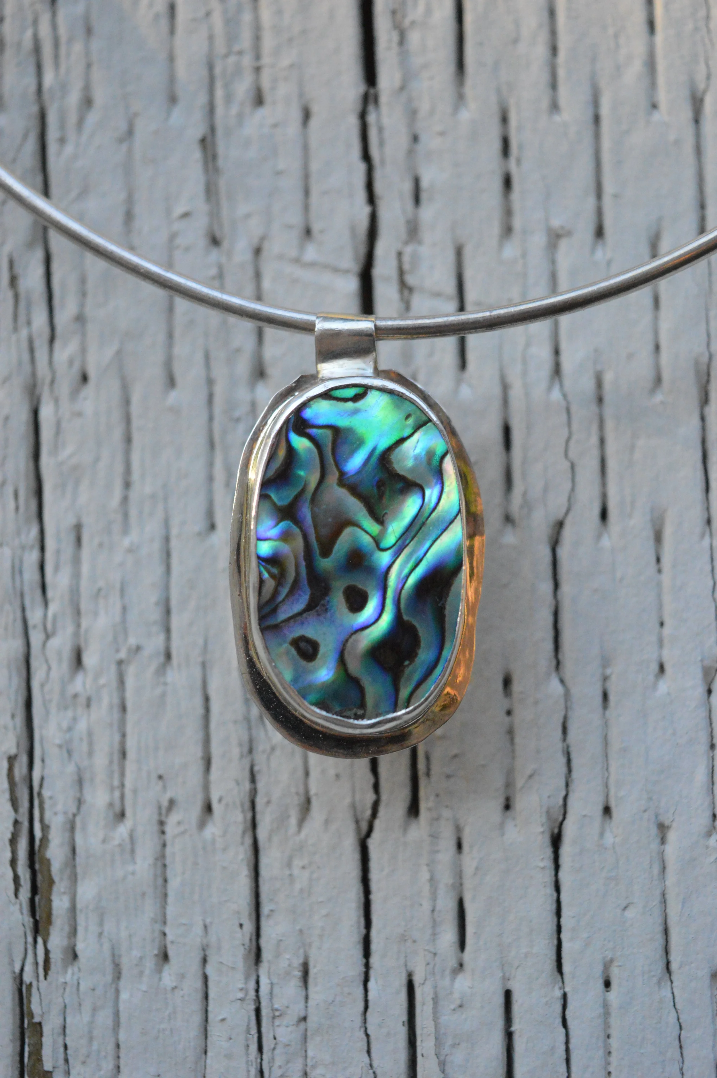 Abalone Silver Chunk Charm