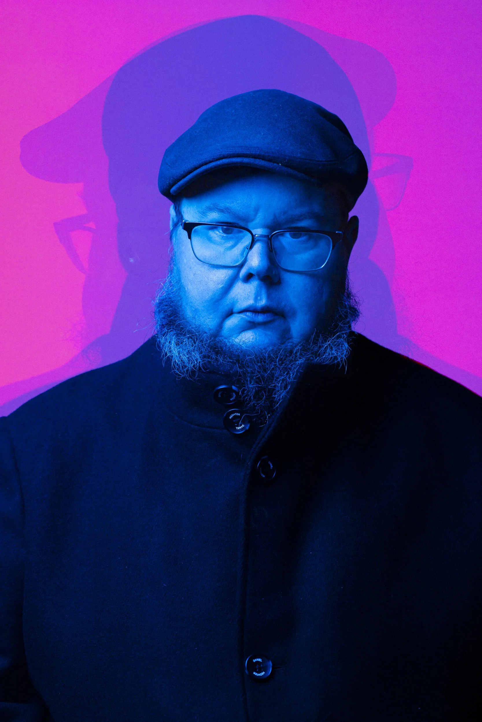 California Commercial Photographer portrait using multiple exposures of Canadian poet Shane Koyczan