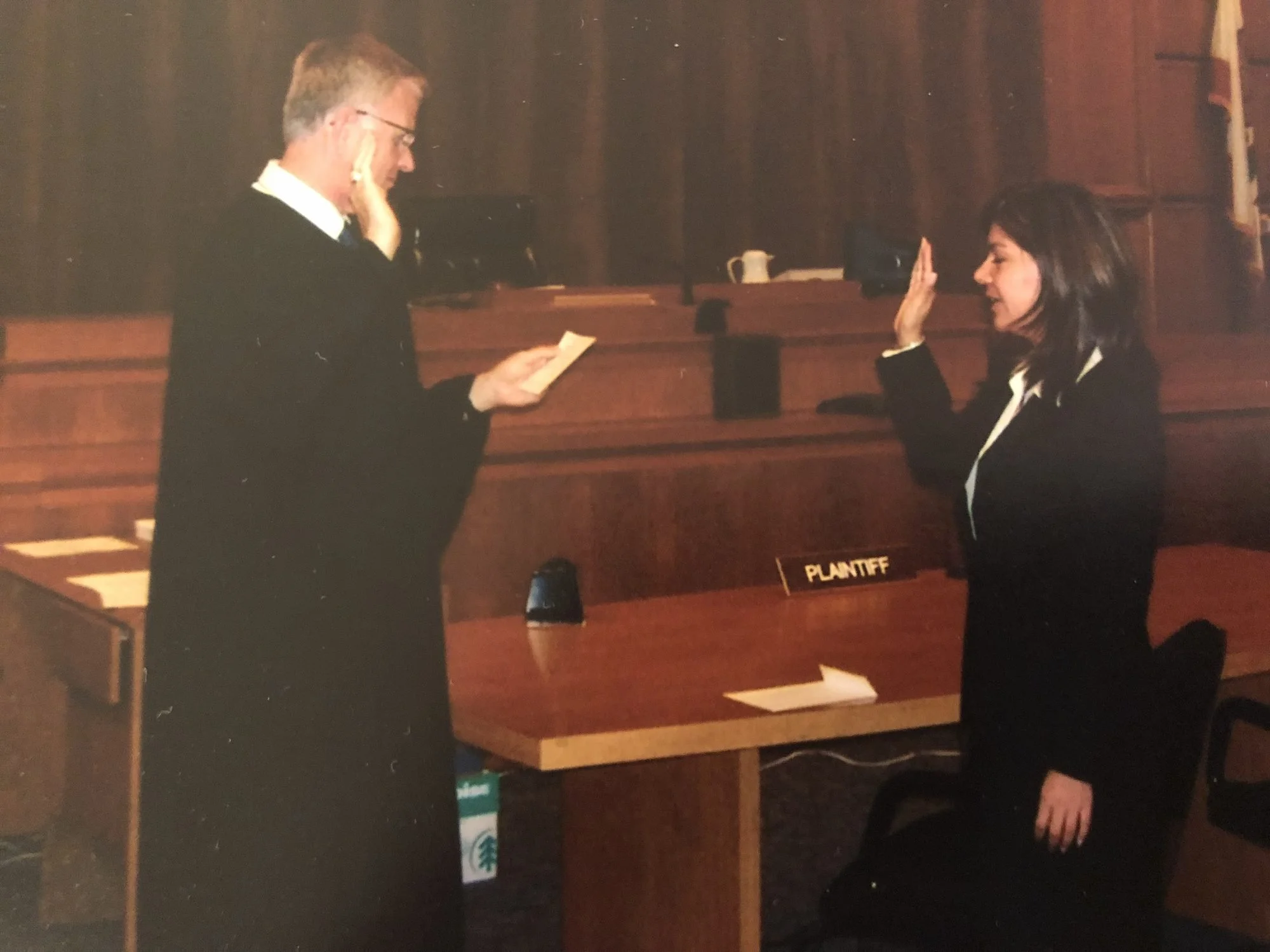 Environmental Law attorney Maria Mejia being sworn in and admitted to the United States Supreme Court Bar