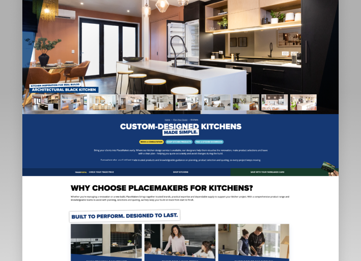 PlaceMakers Kitchens Webpage Refresh