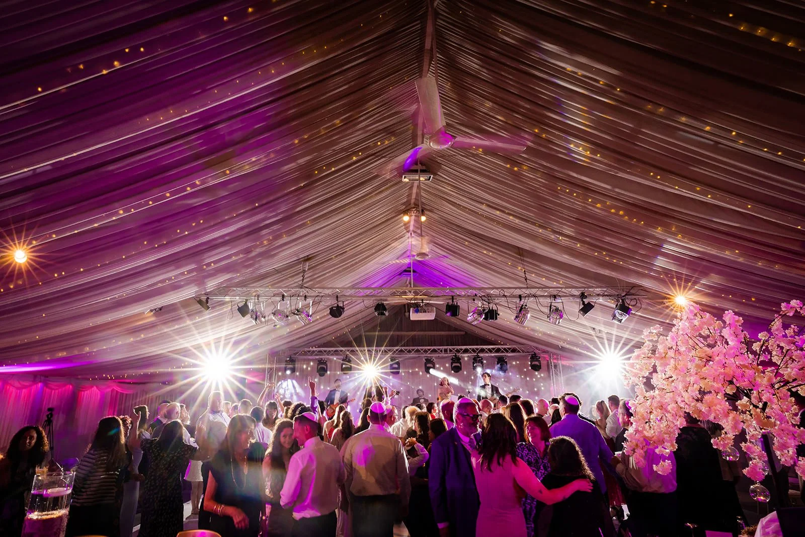 atmospheric dance floor wedding reception at heaton house farm